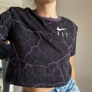 💛Nike Fly Black And Purple Cropped T Shirt